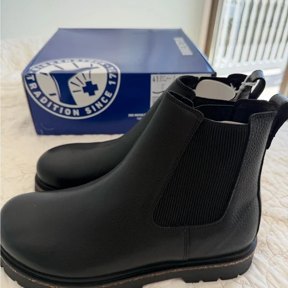 Birkenstock Black Leather Highwood Slip On Women’s Boots Size 41 - Picture 5 of 8